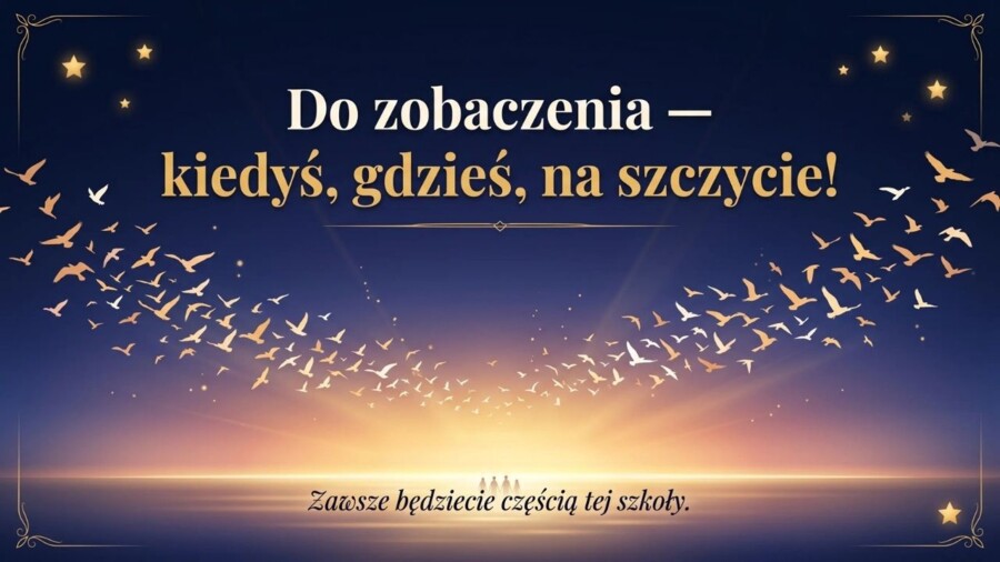Pożegnanie ósmoklasistów – elegancka prezentacja na zakończenie szkoły podstawowej