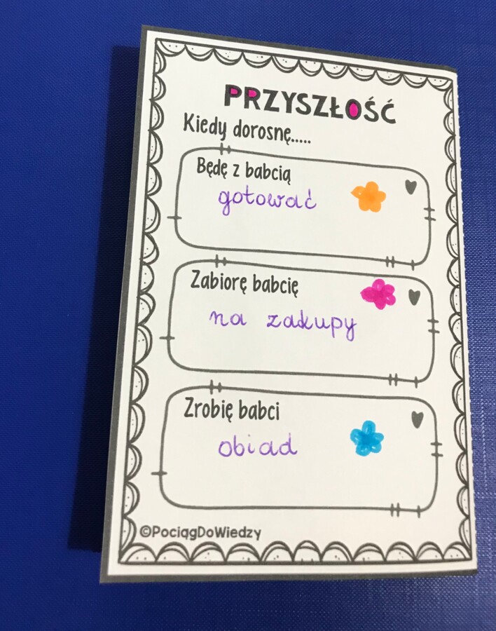 Dzień Babci i Dziadka - Kartka Oś Czasu