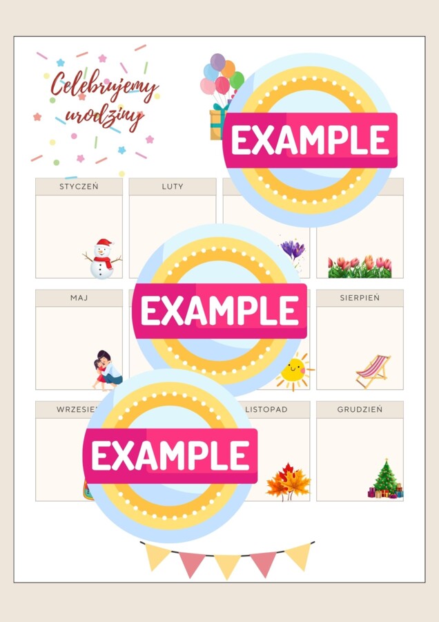 Plakat/kalendarz do pracowni- nasze urodziny, pdf
