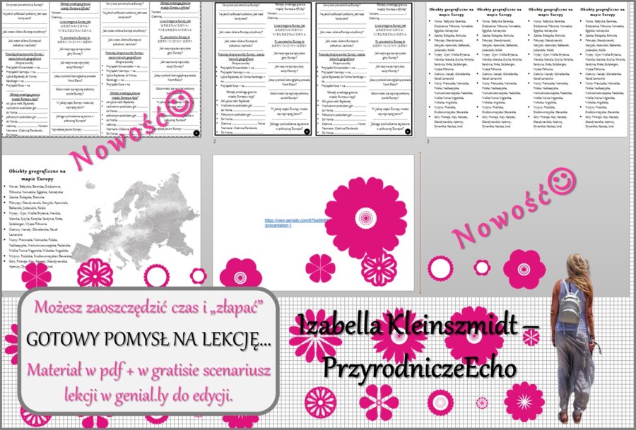 Pomysł na lekcję/karta pracy/stacje zadaniowe/notatki/ materiał do lekcji do tematu „Położenie i ukształtowanie powierzchni Europy” w pdf. W gratisie niekomercyjny scenariusz lekcji/pomysł na lekcję w programie genial.ly do edycji. Geografia 6. Dział „Śr