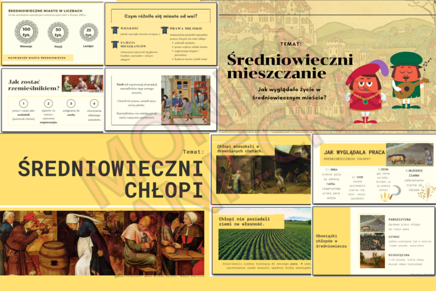 Średniowieczni mieszczanie i chłopi - historia prezentacja klasa 5