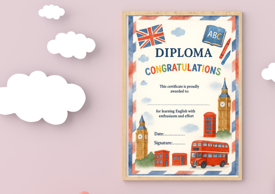 Zestaw Dyplomów / English Diploma na zakończenie Roku