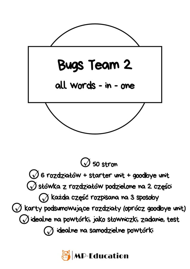 Word list Bugs Team 2 - 50 stron gotowych wklejek ze słownictwem