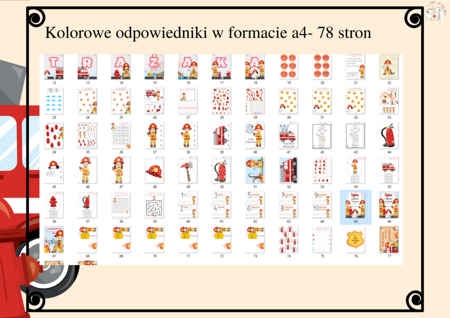 Dzień strażaka - 2 wersje kolor i czarno biała