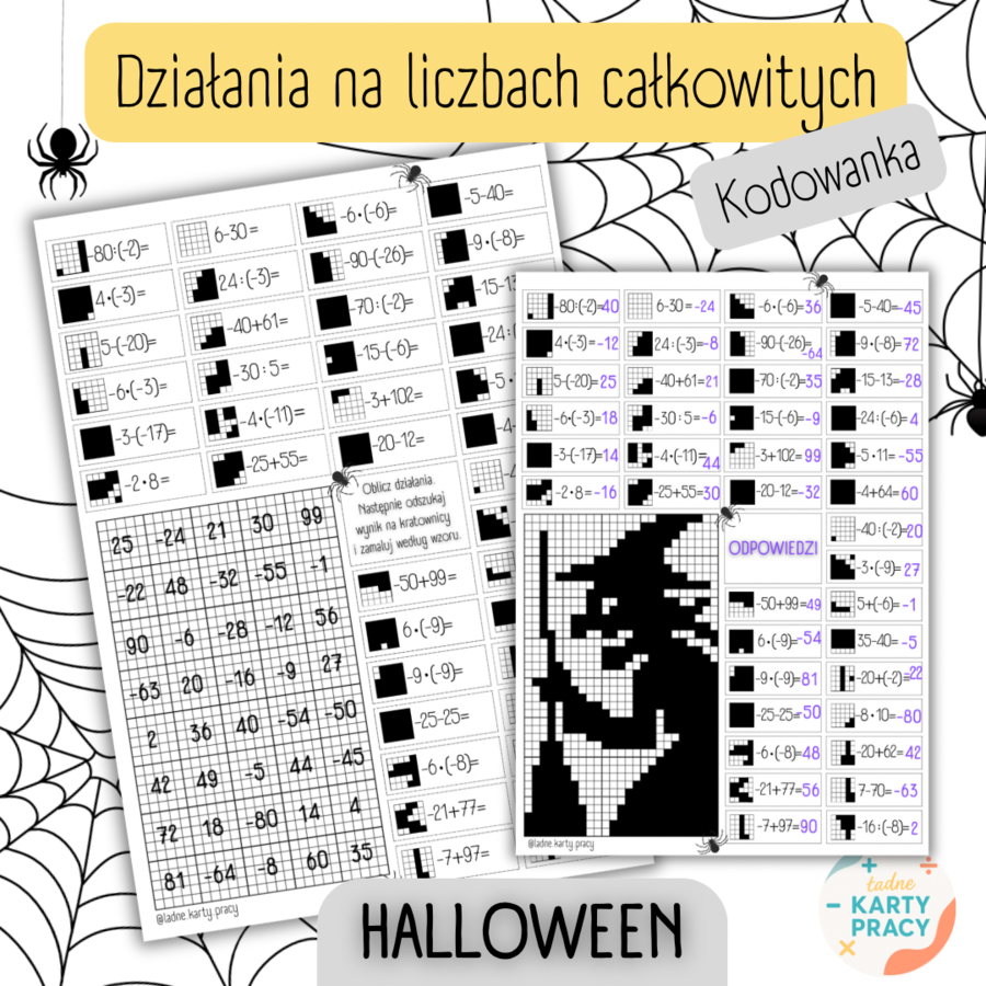 DZIAŁANIA NA LICZBACH CAŁKOWITYCH – Halloween – kodowanka/bloksy