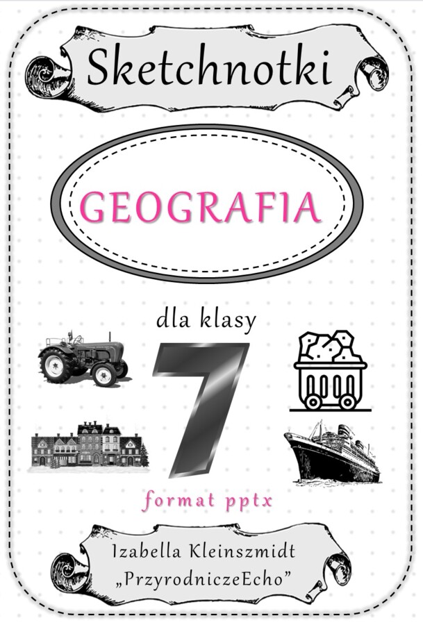 Megazestaw sketchnotek – notatek na każdą lekcję - na cały rok szkolny do geografii w klasie 7.