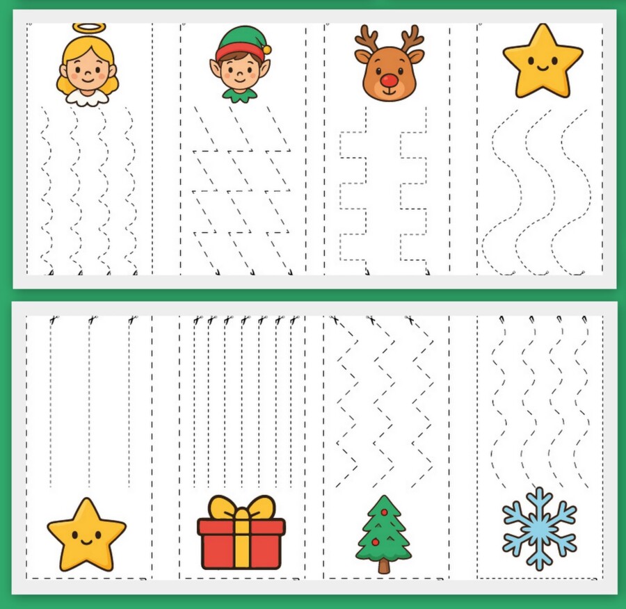 Wycinanki po śladzie świąteczne (pdf i jpg -a4)