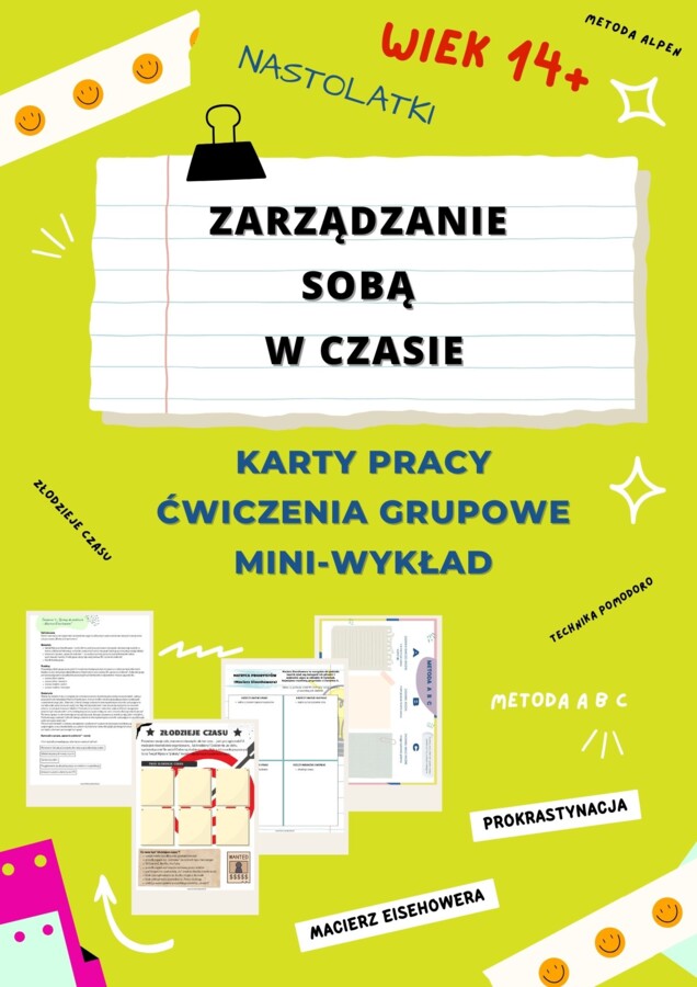 „Zarzadzanie sobą w czasie. Karty pracy, ćwiczenia grupowe, mini wykład” e-book