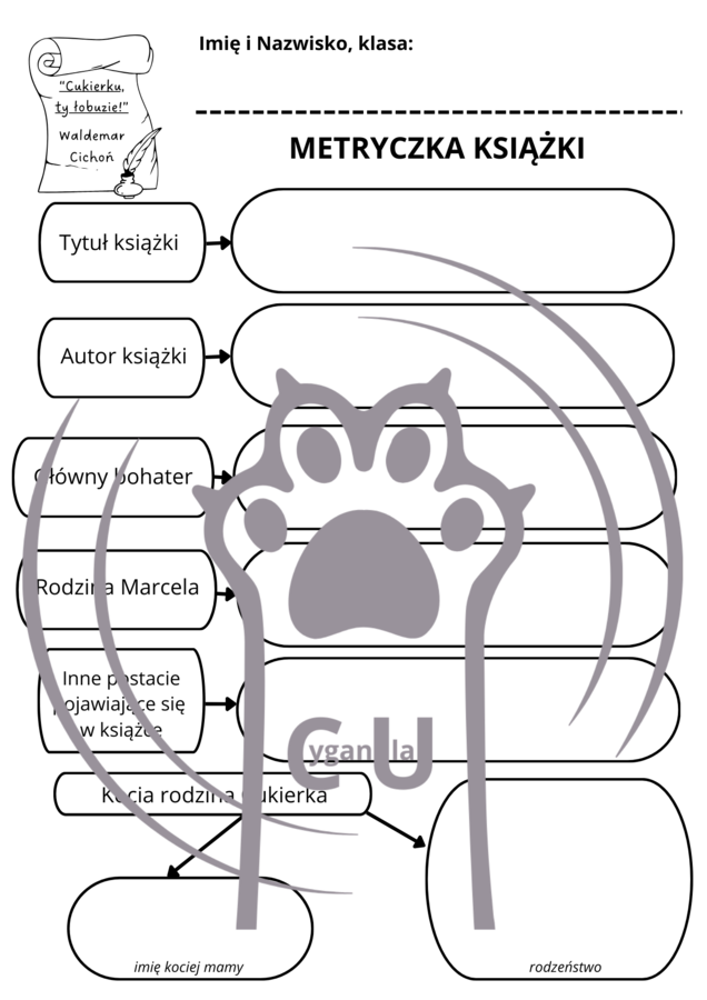 Karty Pracy z odpowiedziami do lektury „Cukierku, ty łobuzie!” Waldemara Cichonia