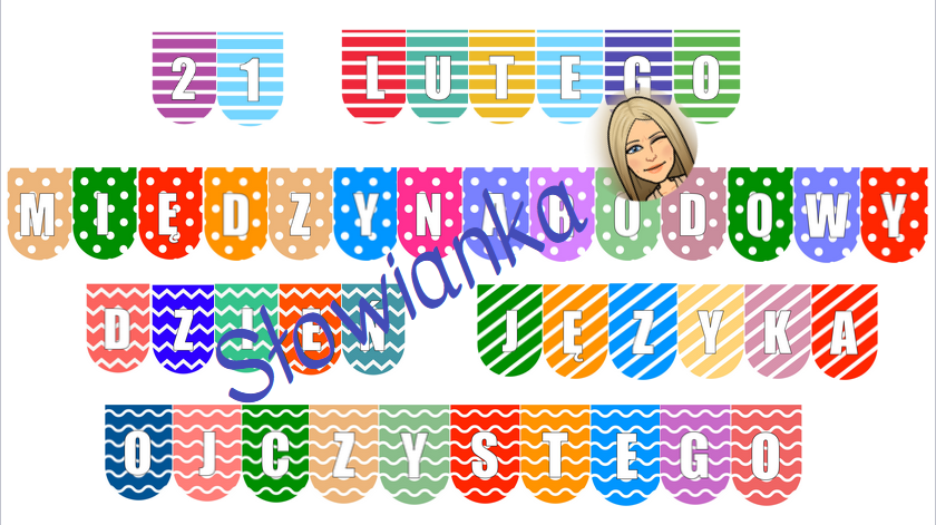 Międzynarodowy Dzień Języka Ojczystego – napis na girlandzie