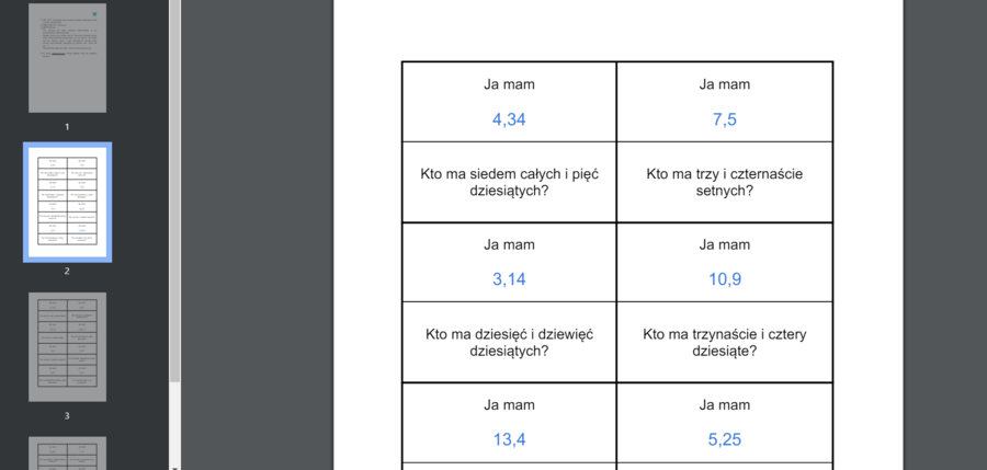 Odczytywanie ułamków dziesiętnych