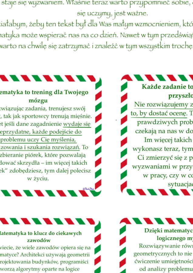 Święta Po Co Mi To ? Motywacja, matematyka