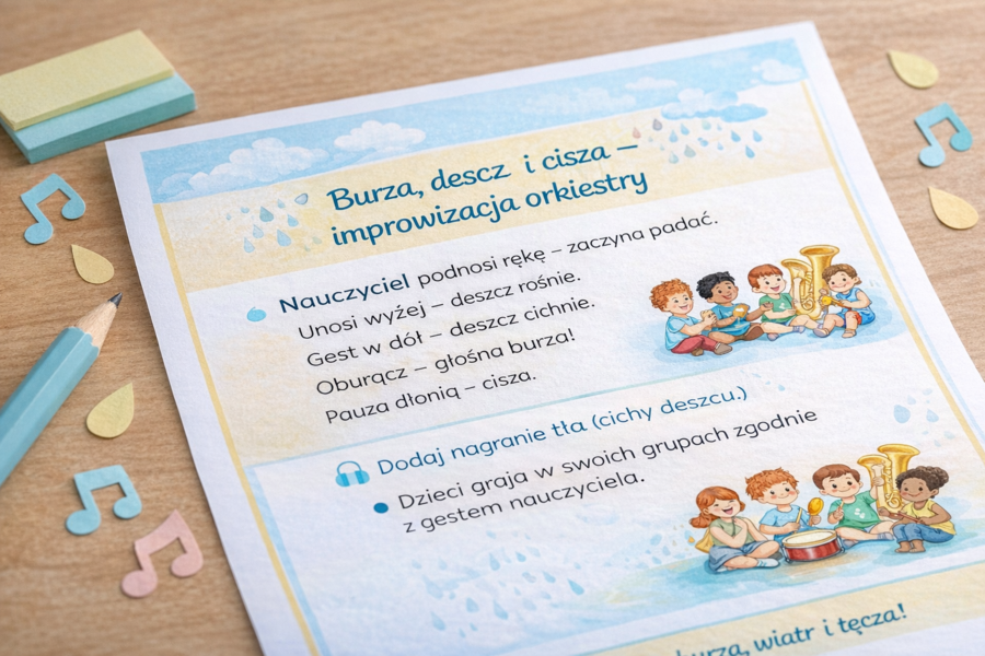 Deszczowy koncert – zajęcia muzyczne