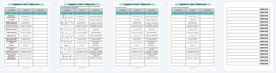 Together 5, Unit 7 - słownictwo