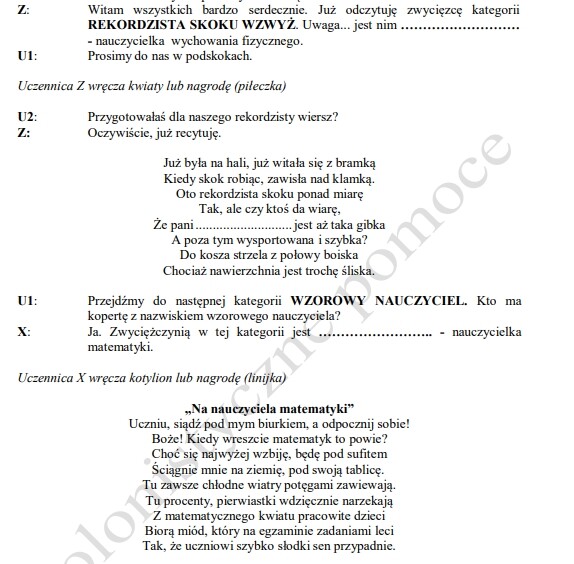 Dzień Nauczyciela. Oskary