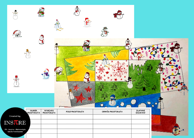 Złap bałwany. POLE I OBWÓD. Zimowy projekt matematyczny.