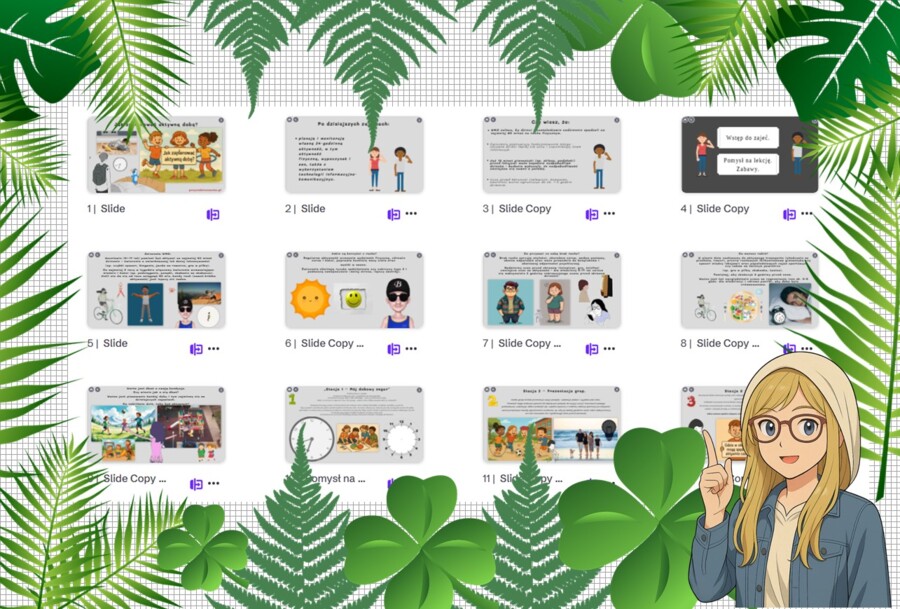 Prezentacja multimedialna w genial.ly „Jak zaplanować aktywną dobę?”. Edukacja zdrowotna. Klasa 7. Dział „Nasze zdrowie”.