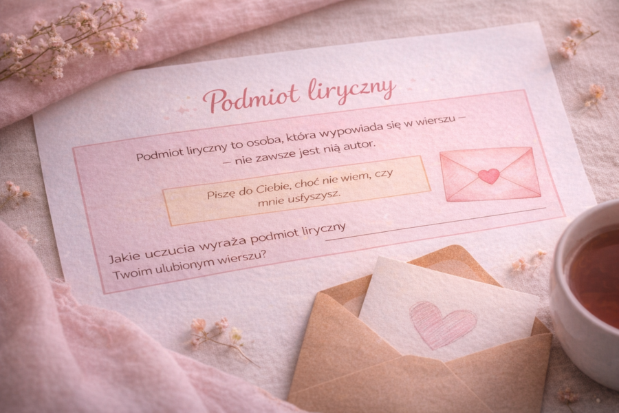 „Słowniczek poety” do wklejenia. WKLEJKA. [Epitet, Personifikacja, Nastrój, Podmiot liryczny)