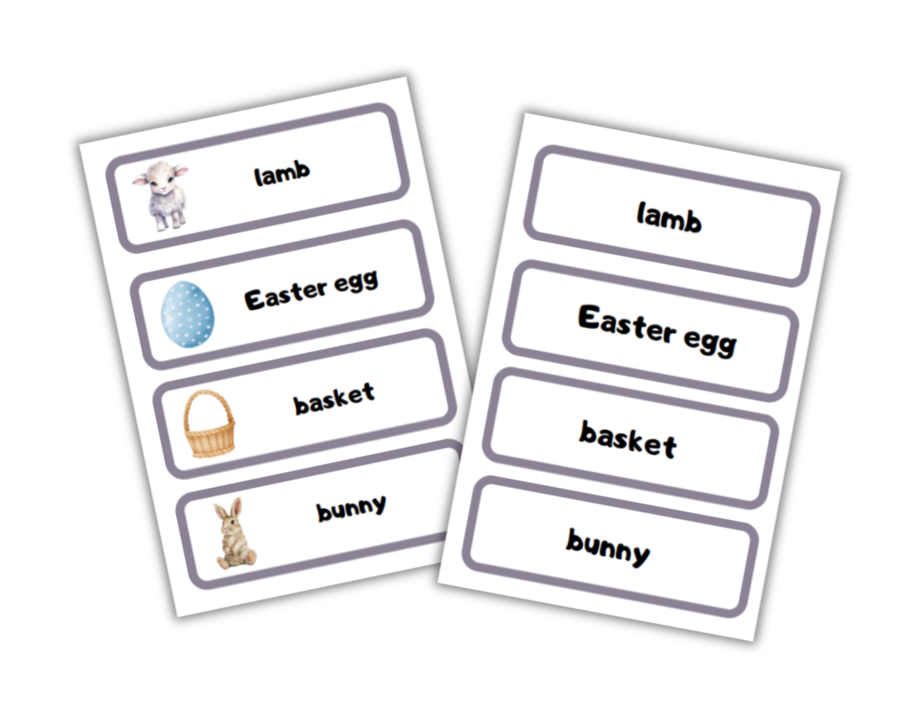 Easter Flashcard Set- Zestaw Wielkanocnych kart obrazkowych i wyrazowych