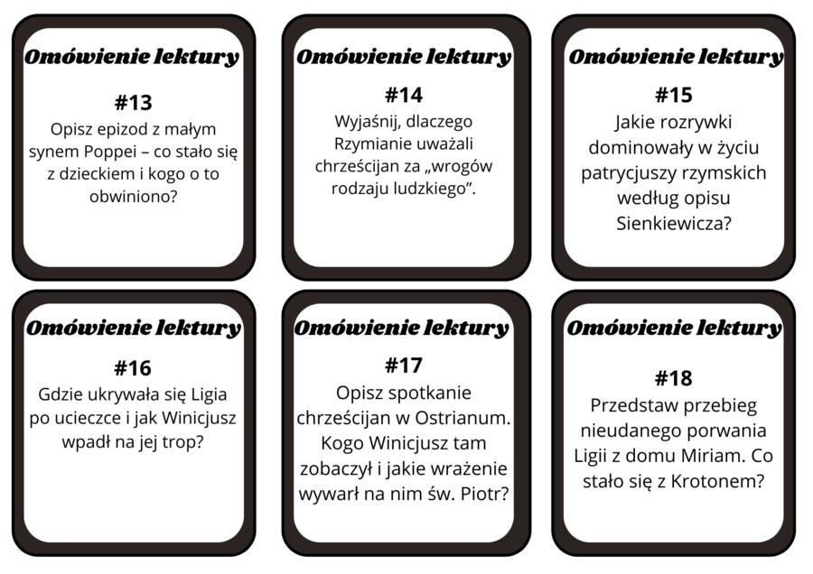 Quo Vadis - karty z pytaniami