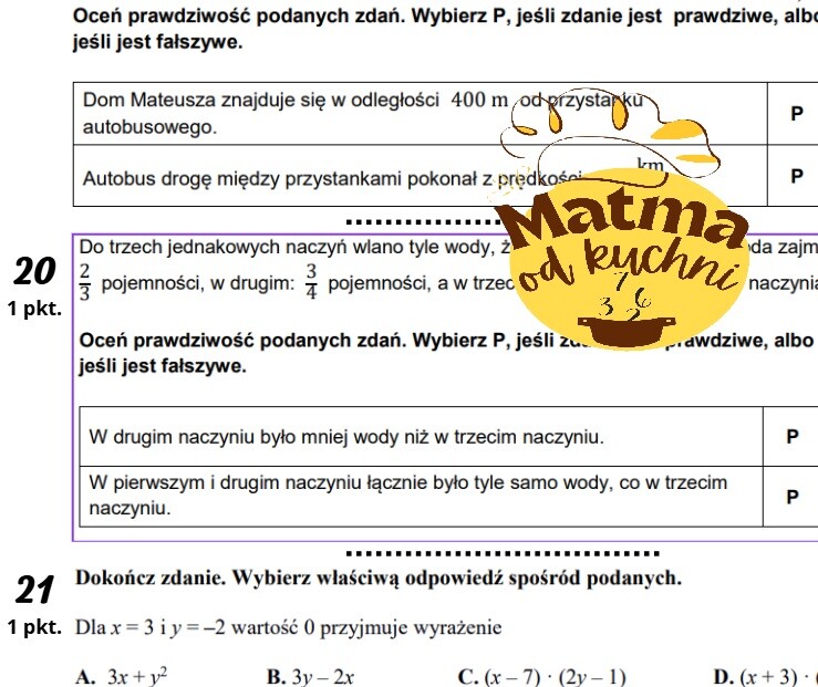 Egzamin ósmoklasisty  - typowe zadania