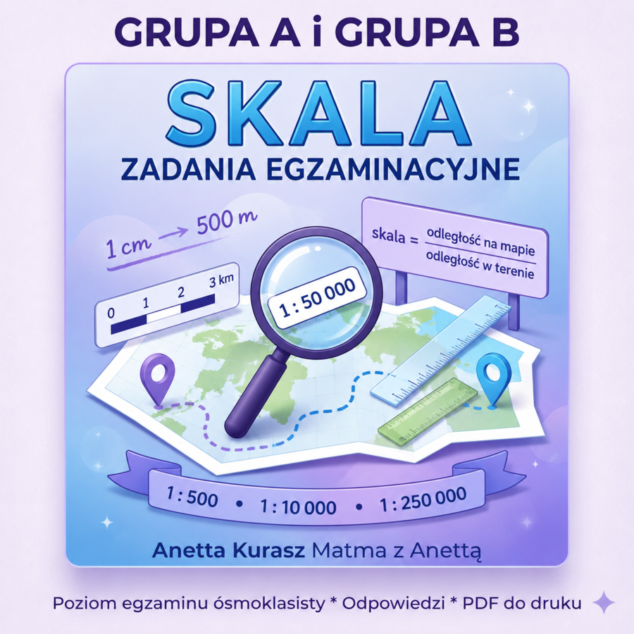 Zadania egzaminacyjne - Skala - Grupa A i B  + klucz odpowiedzi