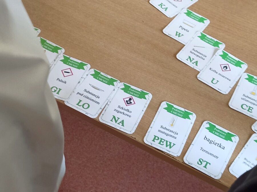 Klasa 7. Chemia. Piktogramy i szkło laboratoryjne. Podróż dookoła podstaw chemii. Gra edukacyjna.