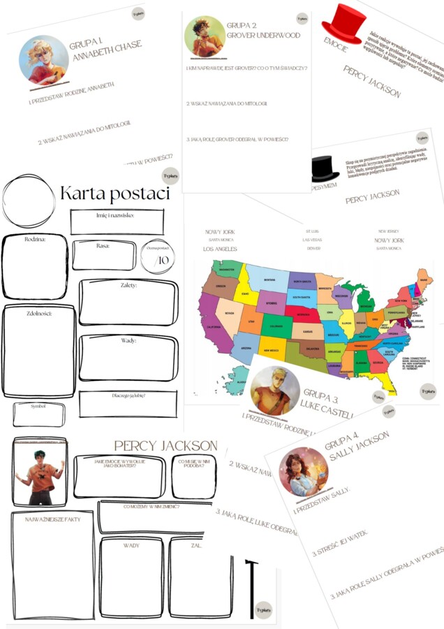 Karty pracy - "Percy Jackson i Bogowie Olimpijscy. Złodziej Pioruna.