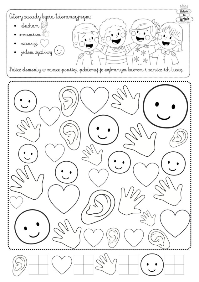 Dzień Tolerancji - karty pracy 1-3