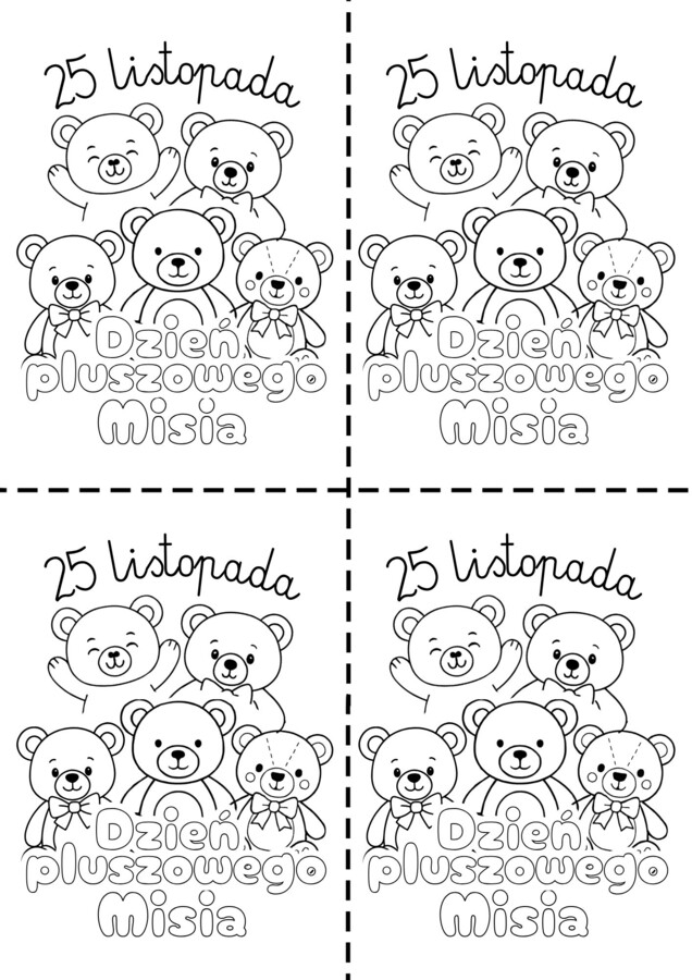Dzień Pluszowego Misia - wklejka/karta pracy