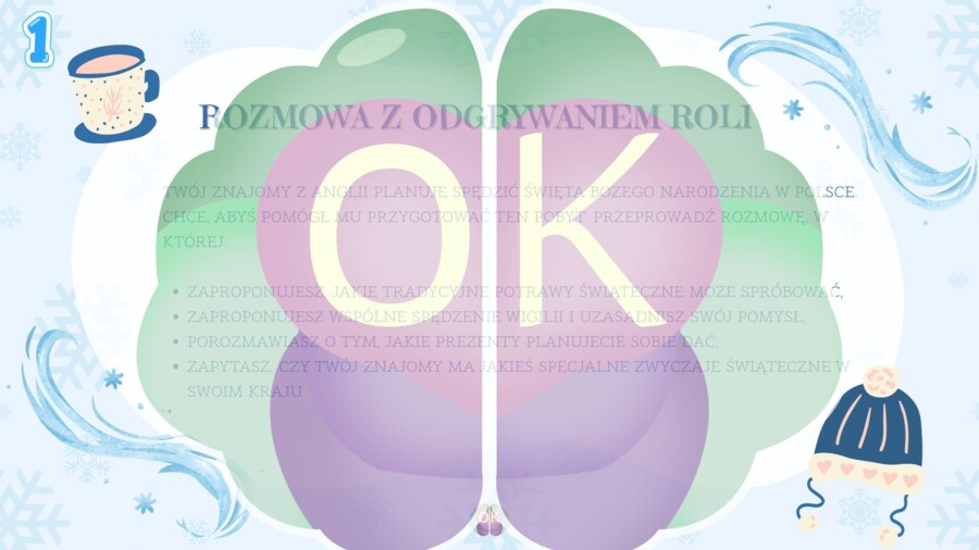 Matura Ustna 🎄 Winter & Christmas Speaking Practice – Matura Oral Exam Edition ☃️matura ustna, święta, Boże Narodzenie, zima, nowy rok, konwersacje, egzamin, speaking, opis obrazka, odgrywanie ról, argumentacja, A2–B2, przygotowanie do matury, zimowe lek