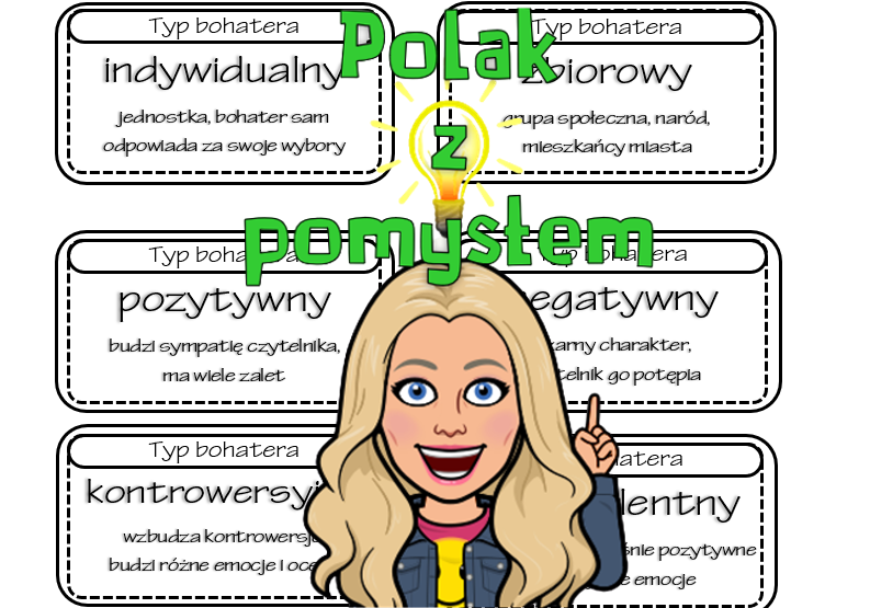 Typy bohaterów literackich - karty