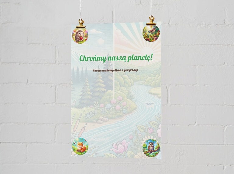 Plakaty edukacyjne. Życie w lesie. Wody. Owady. Ptaki. Nie śmieć w lesie. Każda kropla jest cenna. Ratujmy drzewa.