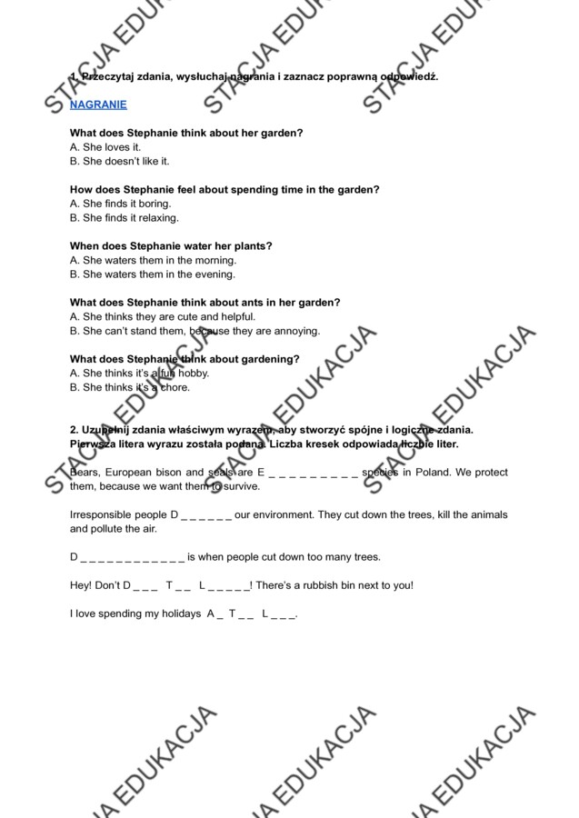 Super Powers 6 unit 1 - karta pracy / sprawdzian alternatywny