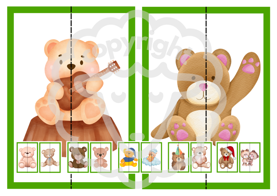 Dzień misia - gra dopasuj drugą połowę