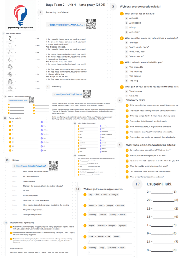 Bugs Team 2 – Unit 4 – karta pracy