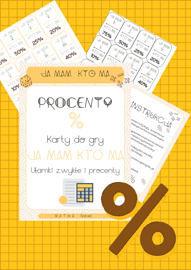 Procenty - karty do gry