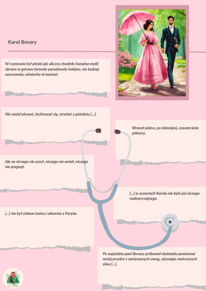 Gustaw Flaubert "Pani Bovary" – zadania do lektury, pełne opracowanie (myślownik)