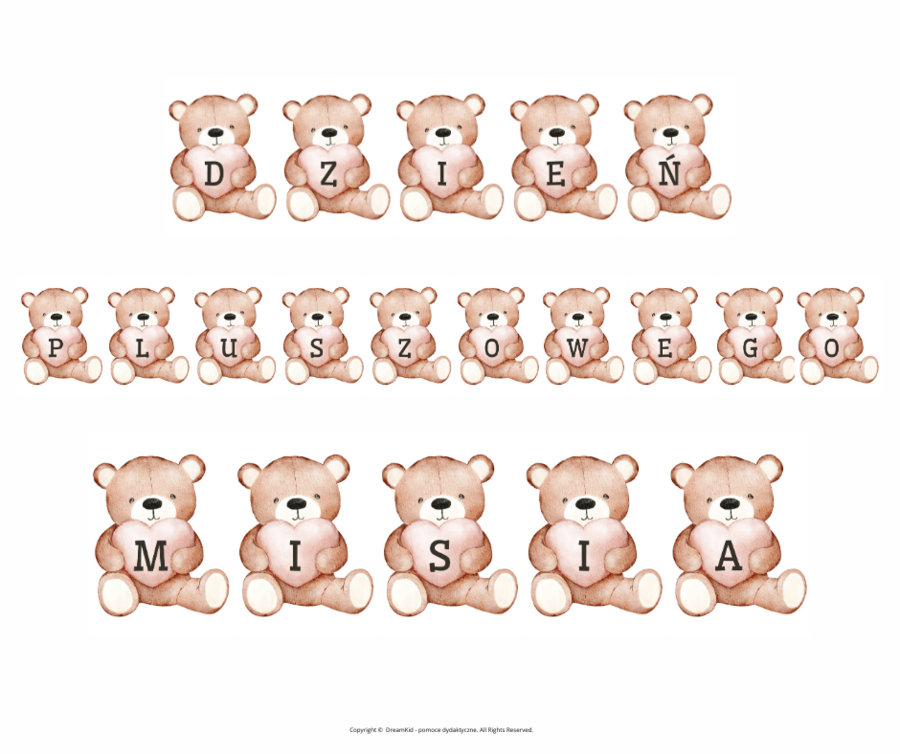 Darmowa girlanda - dzień pluszowego misia