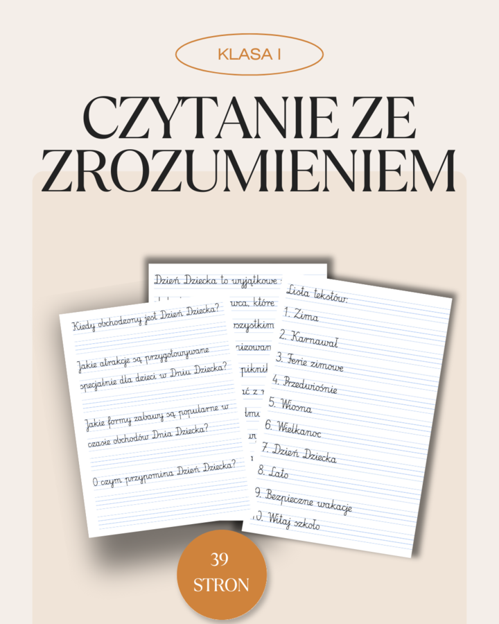 Czytanie ze zrozumieniem dla klasy I
