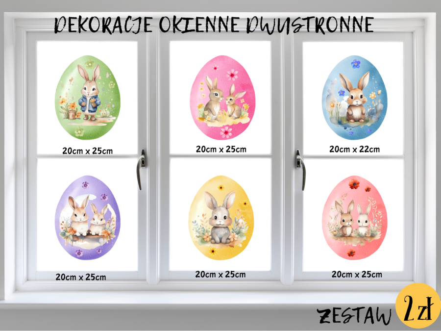DWUSTRONNE DEKORACJE OKIENNE - Wielkanoc