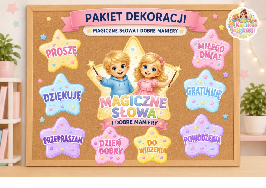 ✨ Pakiet dekoracji „Magiczne słowa i dobre maniery”