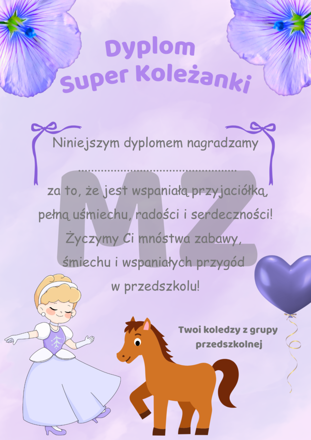 Dyplom na Dzień Kobiet