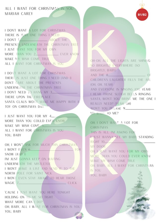 🎄 Christmas Hit Lessons – zestaw świątecznych piosenek dla poziomu B1/B2 (5 kultowych utworów!)świąteczne piosenki po angielsku, nauka angielskiego przez muzykę, Christmas lessons, matura B1 B2, piosenki do nauki angielskiego, materiały dla nauczyciela, 