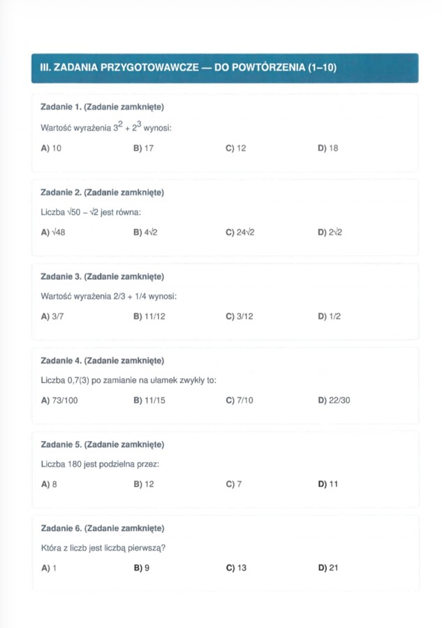 Egzamin Ósmoklasisty z Matematyki (Teoria + Zadania + Klucz)