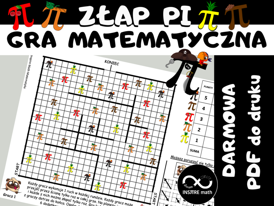 DARMOWA Gra Matematyczna – Złap Pi. Gra logiczna. Matematyczny Dzień Liczby Pi. Liczba Pi.