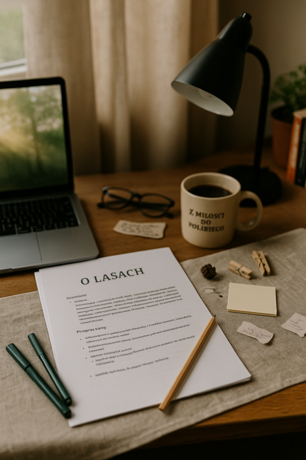 Scenariusz lekcji z języka polskiego. "O lasach" ks. Jan Twardowski