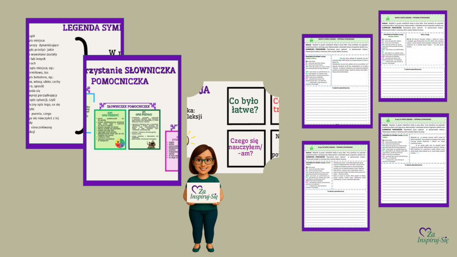 Opowiadanie twórcze w klasach IV-VI- scenariusz + prezentacje + karty pracy + odpowiedzi