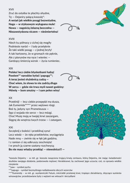 Juliusz Słowacki "Grób Agamemnona" – karty obrazkowe