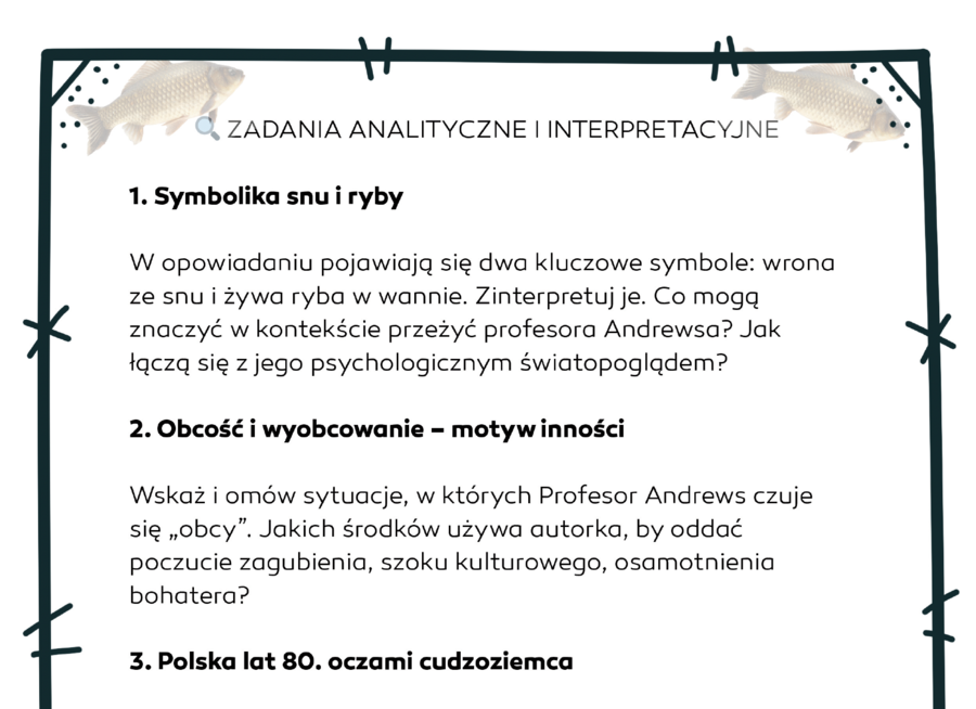 "Profesor Andrews w Warszawie" – zadania analityczno-interpretacyjne oraz twórcze i kreatywne
